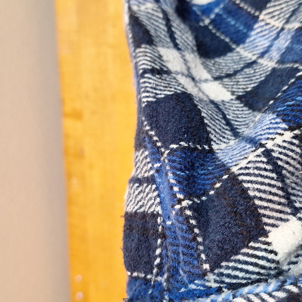 Vintage Orvis Blue White Plaid Shacket‎ Shirt Thick Flannel Large Fishing Jacket - Picture 9 of 9